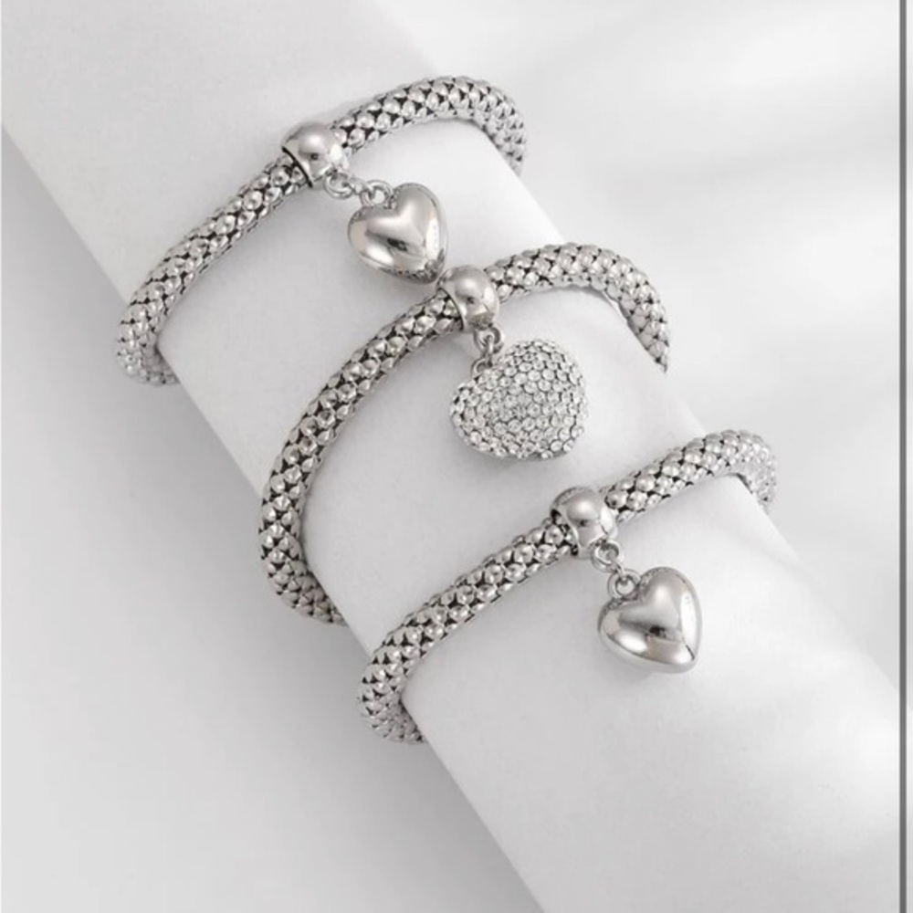 3pcs Cubic Zirconia Decor Figure Charm Bracelet